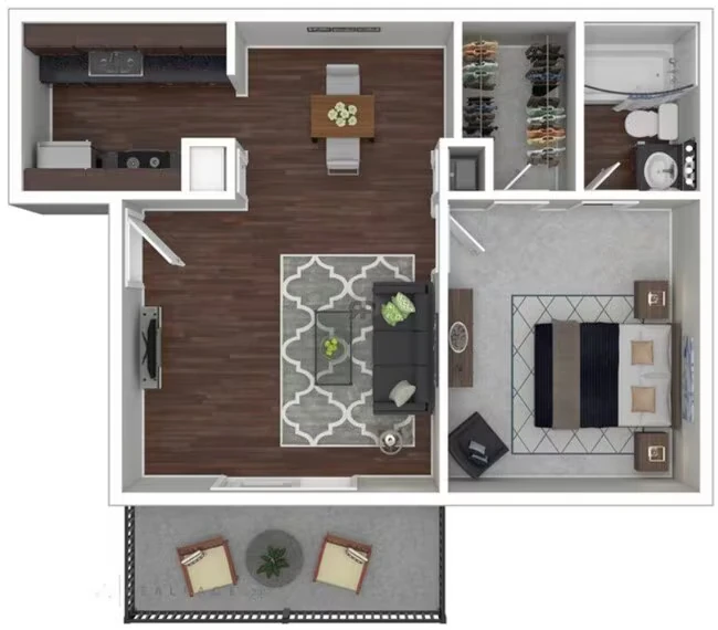 One Bedroom One Bath 1115 floor plan
